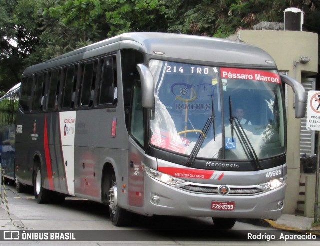 Empresa de Ônibus Pássaro Marron 45605 na cidade de São Paulo, São Paulo, Brasil, por Rodrigo  Aparecido. ID da foto: 6062113.