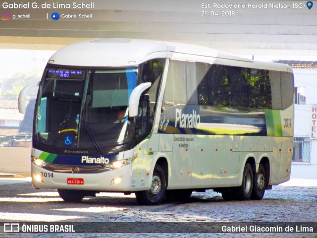 Planalto Transportes 3014 na cidade de Joinville, Santa Catarina, Brasil, por Gabriel Giacomin de Lima. ID da foto: 6062455.