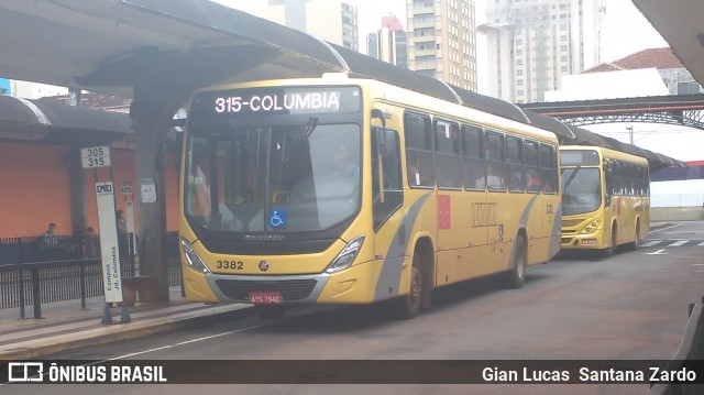 TCGL - Transportes Coletivos Grande Londrina 3382 na cidade de Londrina, Paraná, Brasil, por Gian Lucas  Santana Zardo. Número da foto: #6066441.