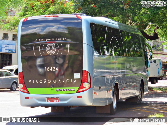 Viação Garcia 16424 na cidade de Maringá, Paraná, Brasil, por Guilherme Estevan. ID da foto: 6068472.