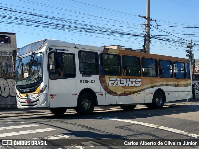 Transportes Fabio's RJ 154.125 na cidade de Rio de Janeiro, Rio de Janeiro, Brasil, por Carlos Alberto de Oliveira Júnior. ID da foto: 6070502.