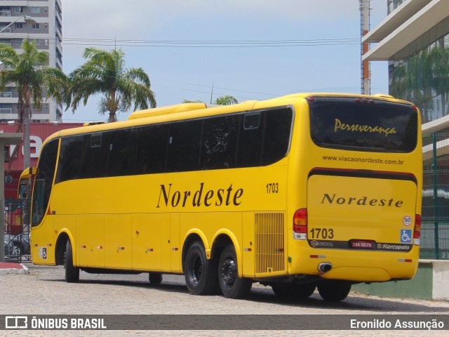 Viação Nordeste 1703 na cidade de Fortaleza, Ceará, Brasil, por Eronildo Assunção. Número da foto: #6070016.