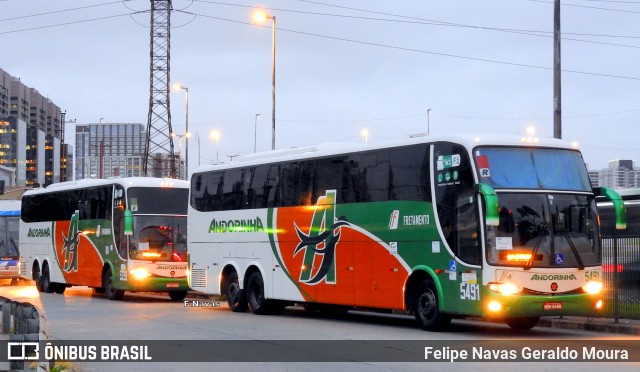 Empresa de Transportes Andorinha 5491 na cidade de São Paulo, São Paulo, Brasil, por Felipe Navas Geraldo Moura . ID da foto: 6071817.