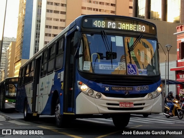 Onicamp Transporte Coletivo 4869 na cidade de Campinas, São Paulo, Brasil, por José Eduardo Garcia Pontual. ID da foto: 6073073.