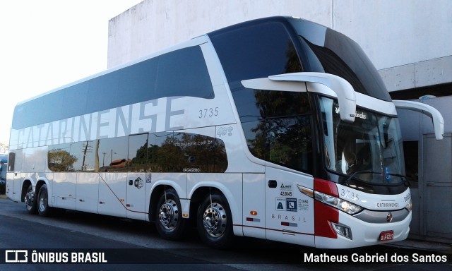 Auto Viação Catarinense 3735 na cidade de Campinas, São Paulo, Brasil, por Matheus Gabriel dos Santos. Número da foto: #6076759.