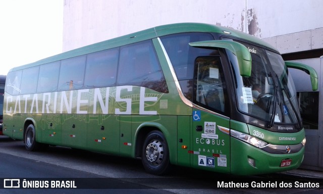 Auto Viação Catarinense 3350 na cidade de Campinas, São Paulo, Brasil, por Matheus Gabriel dos Santos. ID da foto: 6076735.