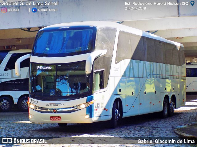 Auto Viação Catarinense 3387 na cidade de Joinville, Santa Catarina, Brasil, por Gabriel Giacomin de Lima. Número da foto: #6076502.