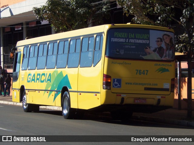 Viação Garcia 7647 na cidade de Londrina, Paraná, Brasil, por Ezequiel Vicente Fernandes. ID da foto: 6076670.