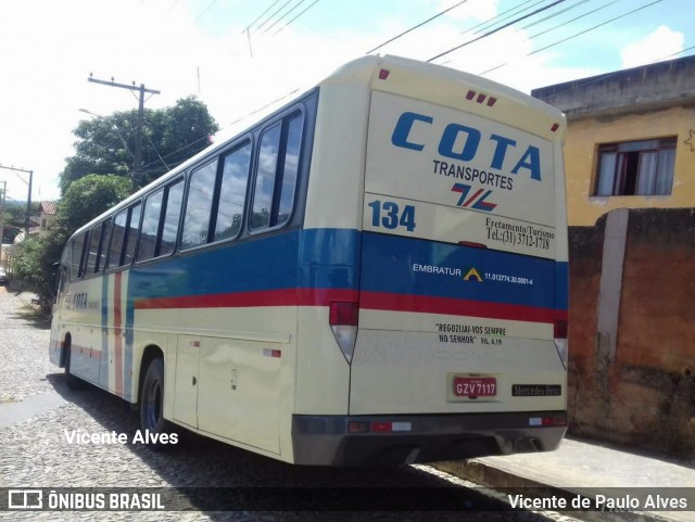 Viação Cota - Cota Transportes 134 na cidade de Matozinhos, Minas Gerais, Brasil, por Vicente de Paulo Alves. ID da foto: 6033662.