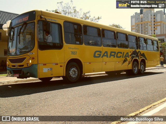 Viação Garcia 7657 na cidade de Rolândia, Paraná, Brasil, por Romílio Busólogo Silva . ID da foto: 6034716.