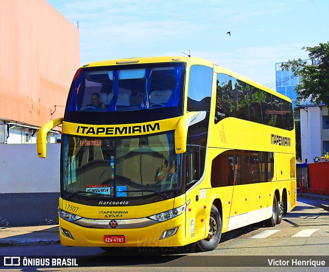 Viação Itapemirim 17507 na cidade de Rio de Janeiro, Rio de Janeiro, Brasil, por Victor Henrique. ID da foto: 6035963.