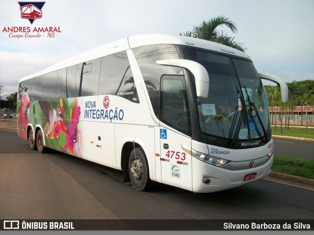 Viação Nova Integração 4753 na cidade de Campo Grande, Mato Grosso do Sul, Brasil, por Silvano Barboza da Silva. Número da foto: #6036778.