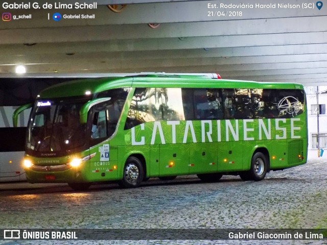 Auto Viação Catarinense 3342 na cidade de Joinville, Santa Catarina, Brasil, por Gabriel Giacomin de Lima. ID da foto: 6041089.