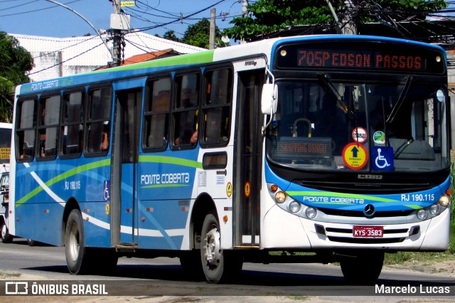 Viação Ponte Coberta RJ 190.115 na cidade de Rio de Janeiro, Rio de Janeiro, Brasil, por Marcelo Lucas. Número da foto: #6040078.