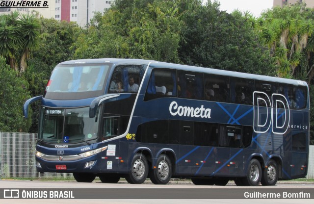 Viação Cometa 14306 na cidade de Curitiba, Paraná, Brasil, por Guilherme Bomfim. ID da foto: 6082117.