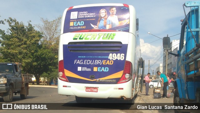 Eucatur - Empresa União Cascavel de Transportes e Turismo 4946 na cidade de Ji-Paraná, Rondônia, Brasil, por Gian Lucas  Santana Zardo. Número da foto: #6081644.