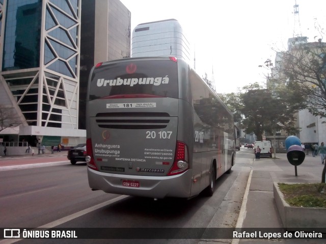 Auto Viação Urubupungá 20.107 na cidade de São Paulo, São Paulo, Brasil, por Rafael Lopes de Oliveira. ID da foto: 6081690.