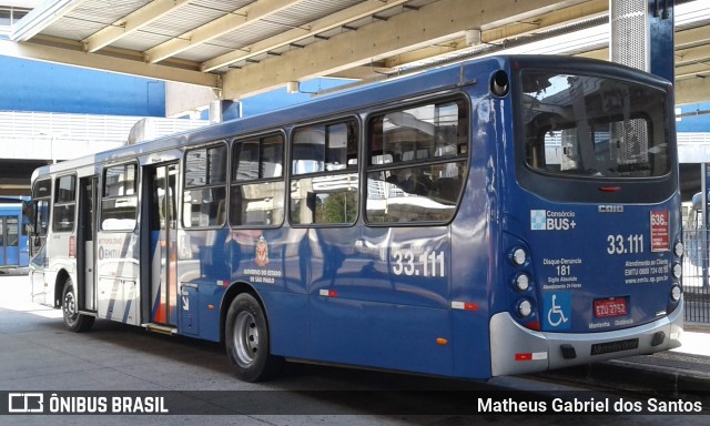 Auto Viação Ouro Verde 33.111 na cidade de Campinas, São Paulo, Brasil, por Matheus Gabriel dos Santos. ID da foto: 6097342.