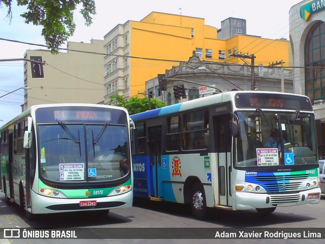 Viação Piracicabana Santos 5817E na cidade de Santos, São Paulo, Brasil, por Adam Xavier Rodrigues Lima. ID da foto: 6096570.