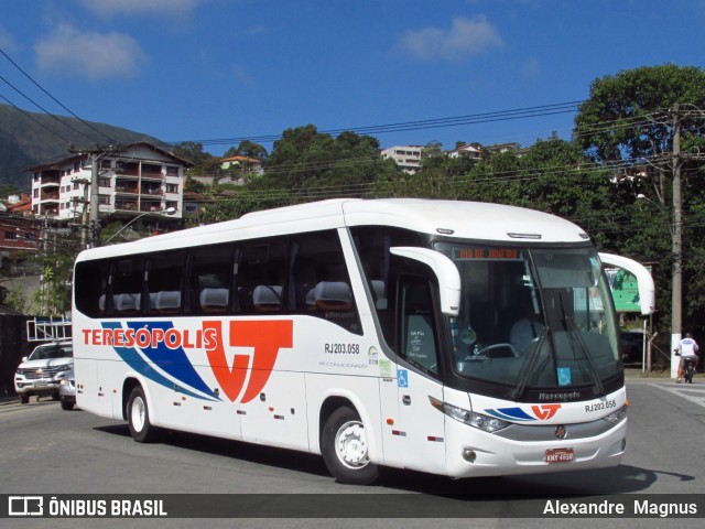 Viação Teresópolis RJ 203.058 na cidade de Teresópolis, Rio de Janeiro, Brasil, por Alexandre  Magnus. ID da foto: 6099106.