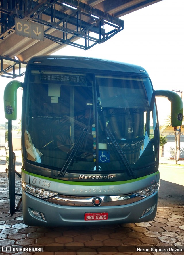 Viação Garcia 8154 na cidade de Barbosa Ferraz, Paraná, Brasil, por Heron Siqueira Rozão. ID da foto: 6098938.