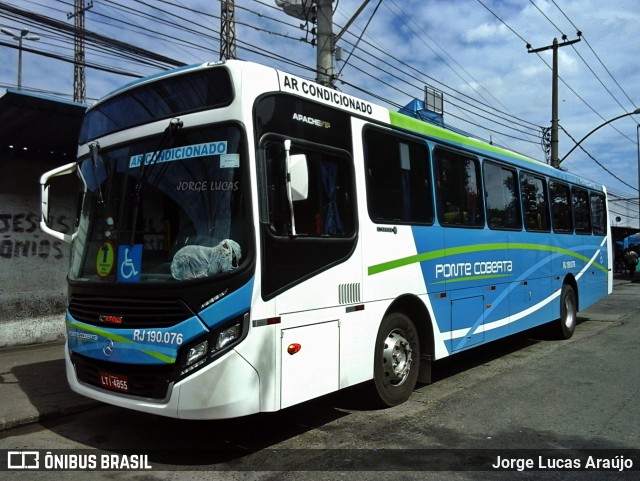 Viação Ponte Coberta RJ 190.076 na cidade de Rio de Janeiro, Rio de Janeiro, Brasil, por Jorge Lucas Araújo. Número da foto: #6100979.