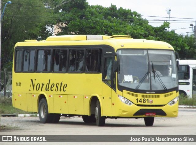 Viação Nordeste 1481 na cidade de Natal, Rio Grande do Norte, Brasil, por Joao Paulo Nascimento Silva. ID da foto: 6100040.