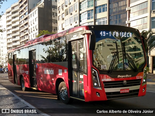 Auto Lotação Ingá 1.1.104 na cidade de Niterói, Rio de Janeiro, Brasil, por Carlos Alberto de Oliveira Júnior. ID da foto: 6102677.