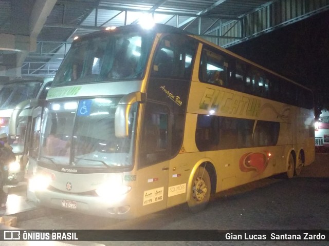 Eucatur - Empresa União Cascavel de Transportes e Turismo 4535 na cidade de Ji-Paraná, Rondônia, Brasil, por Gian Lucas  Santana Zardo. Número da foto: #6106344.
