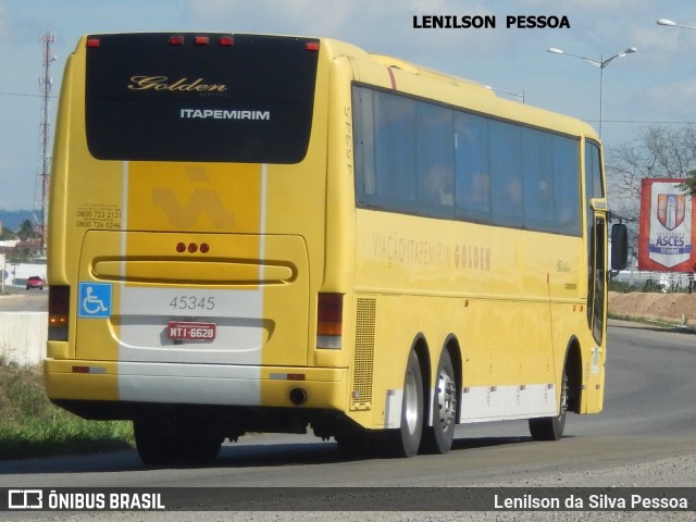 Viação Itapemirim 45345 na cidade de Caruaru, Pernambuco, Brasil, por Lenilson da Silva Pessoa. ID da foto: 6106720.