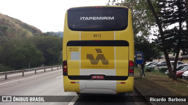 Viação Itapemirim 8913 na cidade de Três Rios, Rio de Janeiro, Brasil, por Ricardo  Barbosa. ID da foto: 6105339.