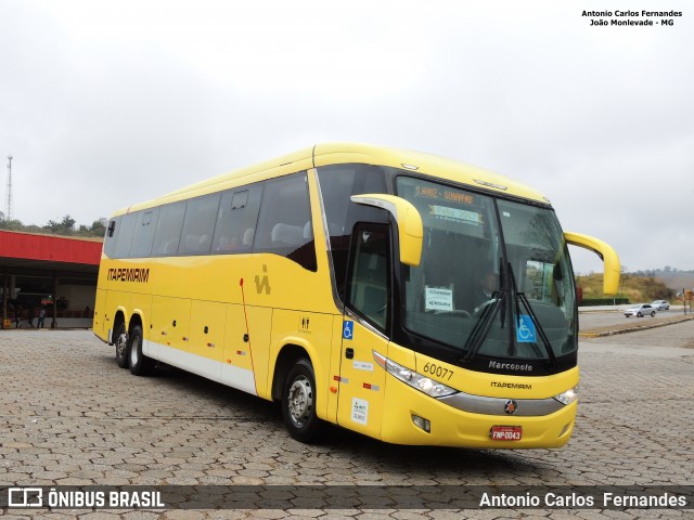 Viação Itapemirim 60077 na cidade de João Monlevade, Minas Gerais, Brasil, por Antonio Carlos Fernandes. Número da foto: #6104870.