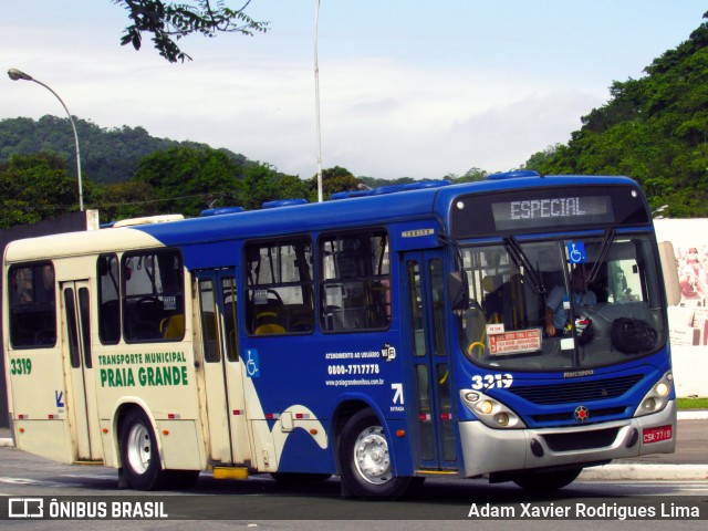 Viação Piracicabana Praia Grande 3319 na cidade de Praia Grande, São Paulo, Brasil, por Adam Xavier Rodrigues Lima. ID da foto: 6107345.