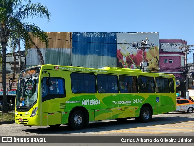 Viação Fortaleza 2.4.142 na cidade de Niterói, Rio de Janeiro, Brasil, por Carlos Alberto de Oliveira Júnior. ID da foto: 6109279.