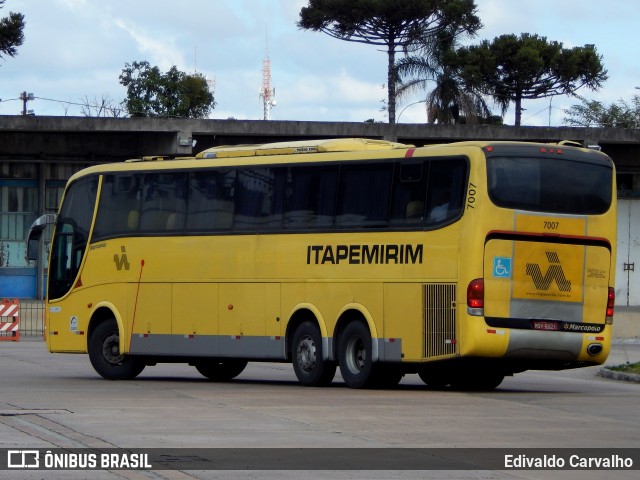 Viação Itapemirim 7007 na cidade de Curitiba, Paraná, Brasil, por Edivaldo Carvalho. ID da foto: 6111718.