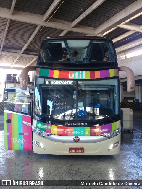 UTIL - União Transporte Interestadual de Luxo 11866 na cidade de Rio de Janeiro, Rio de Janeiro, Brasil, por Marcelo Candido de Oliveira. ID da foto: 6113343.