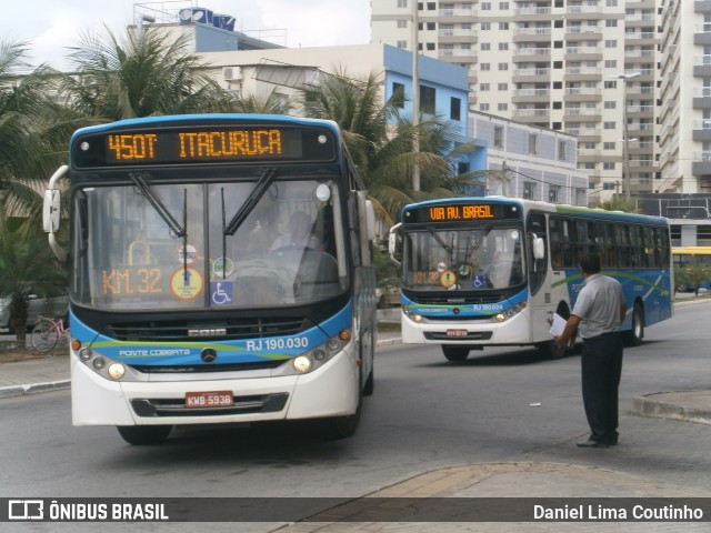 Viação Ponte Coberta RJ 190.030 na cidade de Itaguaí, Rio de Janeiro, Brasil, por Daniel Lima Coutinho. ID da foto: 6083358.