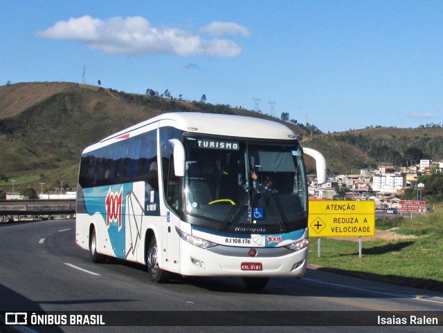 Auto Viação 1001 RJ 108.176 na cidade de Santos Dumont, Minas Gerais, Brasil, por Isaias Ralen. Número da foto: #6115497.