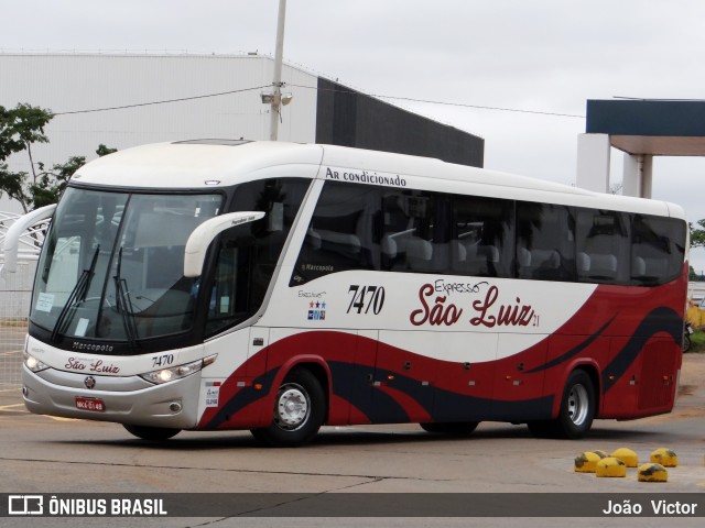 Expresso São Luiz 7470 na cidade de Goiânia, Goiás, Brasil, por João Victor. ID da foto: 6116780.