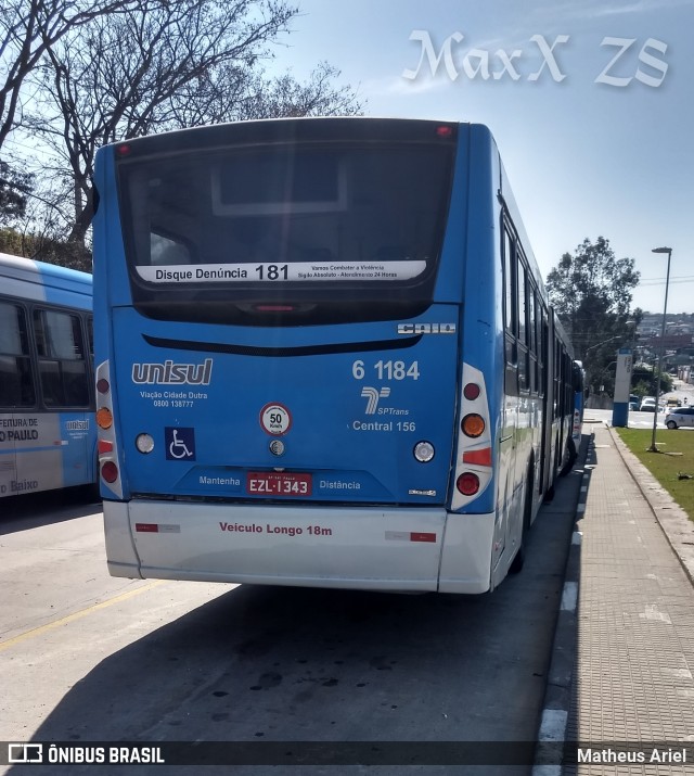 Viação Cidade Dutra 6 1184 na cidade de Brasil, por Matheus Ariel. ID da foto: 6117151.