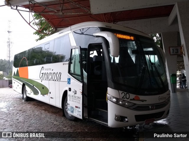 Transportes Graciosa 20 na cidade de Joinville, Santa Catarina, Brasil, por Paulinho Sartor. ID da foto: 6117046.