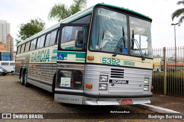 Viação Garcia 5392 na cidade de Londrina, Paraná, Brasil, por Rodrigo Barraza. ID da foto: 6120084.