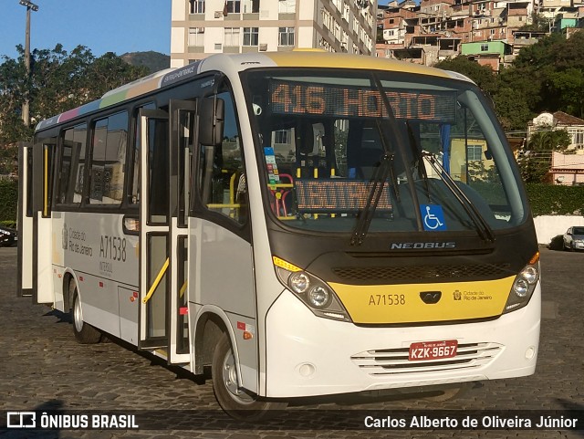 Viação Nossa Senhora das Graças A71538 na cidade de Rio de Janeiro, Rio de Janeiro, Brasil, por Carlos Alberto de Oliveira Júnior. ID da foto: 6118894.