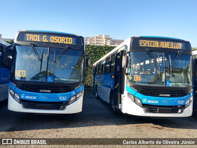 Viação Nossa Senhora das Graças A71628 na cidade de Rio de Janeiro, Rio de Janeiro, Brasil, por Carlos Alberto de Oliveira Júnior. Número da foto: #6118885.