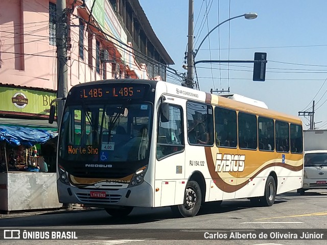 Transportes Fabio's RJ 154.122 na cidade de Rio de Janeiro, Rio de Janeiro, Brasil, por Carlos Alberto de Oliveira Júnior. ID da foto: 6126929.