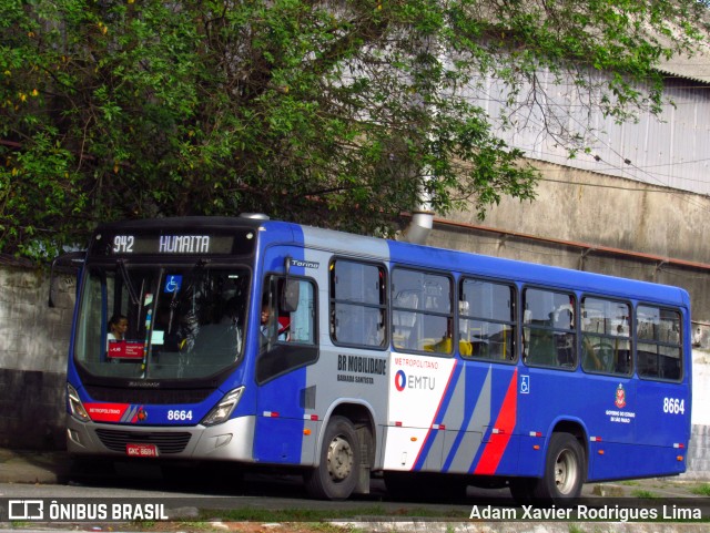 BR Mobilidade Baixada Santista 8664 na cidade de Santos, São Paulo, Brasil, por Adam Xavier Rodrigues Lima. Número da foto: #6127877.