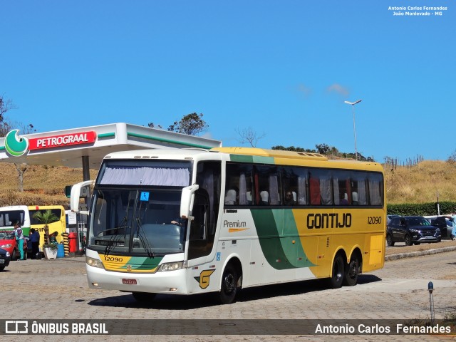 Empresa Gontijo de Transportes 12090 na cidade de João Monlevade, Minas Gerais, Brasil, por Antonio Carlos Fernandes. ID da foto: 6126847.