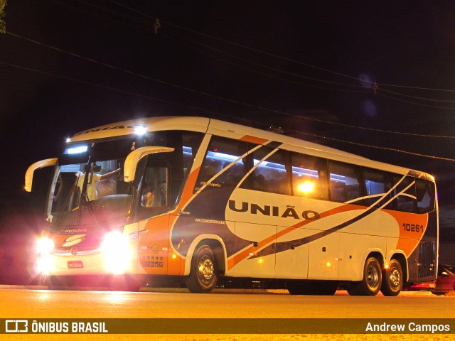 Expresso União 10261 na cidade de Pirapora, Minas Gerais, Brasil, por Andrew Campos. ID da foto: 6129554.