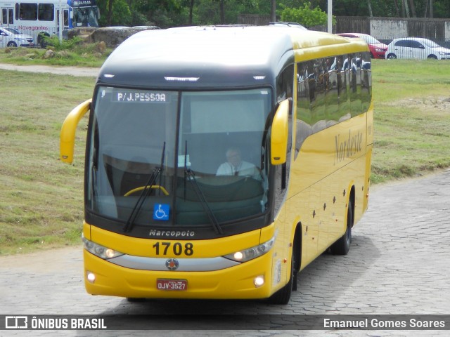 Viação Nordeste 1708 na cidade de João Pessoa, Paraíba, Brasil, por Emanuel Gomes Soares. Número da foto: #6130469.