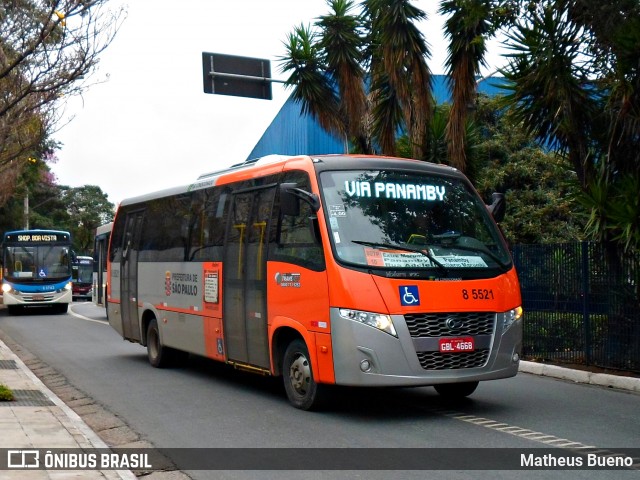 Auto Viação Transcap 8 5521 na cidade de São Paulo, São Paulo, Brasil, por Matheus Bueno. ID da foto: 6084055.